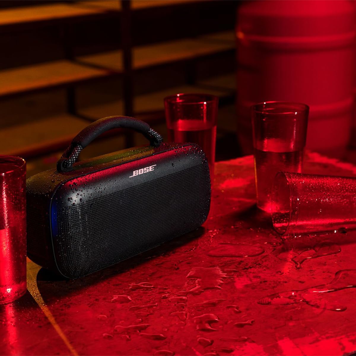 Bose SoundLink Max Portable Speaker, Large Waterproof Bluetooth Speaker, Up to 20 Hours of Battery Life, USB-C, Built-in 3.5mm AUX Input, + Hard Shell Travel Case + USB Plug + AUX Cable (Black)