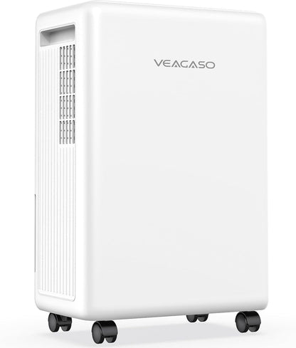 VEAGASO 30 Pints Dehumidifiers for Basements, 2500 Sq.Ft Dehumidifier for Bedroom Bathroom, Portable Dehumidifier with Continuous Drain Hose, Auto Defrost System, Quiet Design
