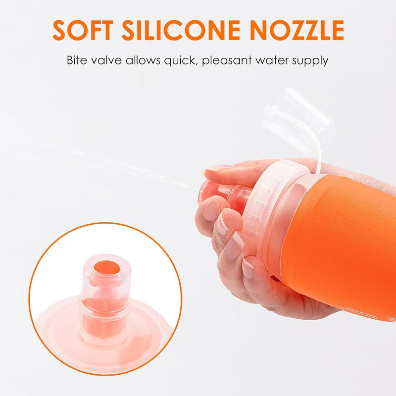 UTOBEST Soft Flask Running Water Bottle Collapsible Water Bottle for Trail Running Hydration Pack Hiking Cycling Climbing 150ML/250ML/350ML/450ML/500ML/550ML