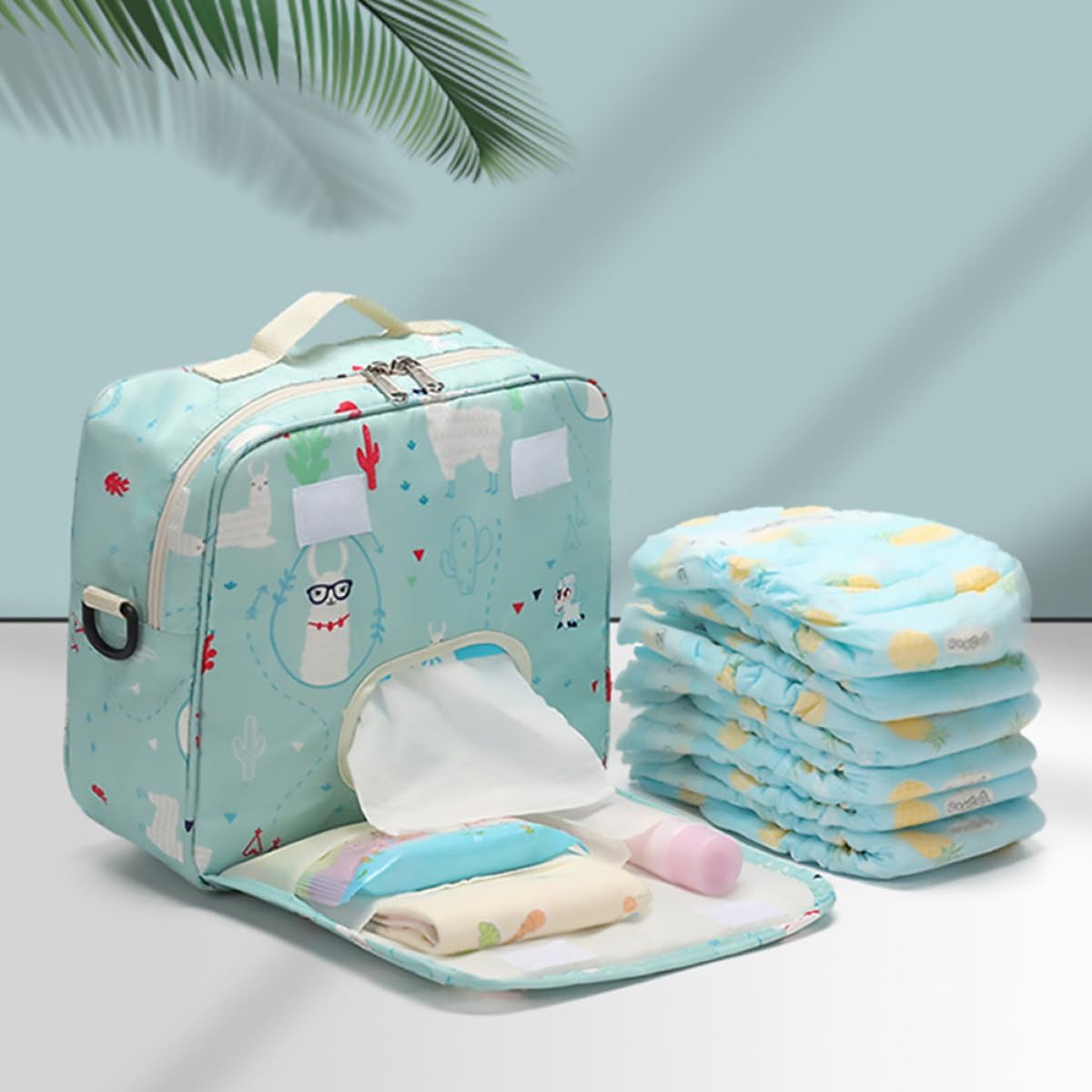 Abaodam 2pcs Diaper Storage Bag Reusable Pouch for Supplies Portable Container for Nursery Bag