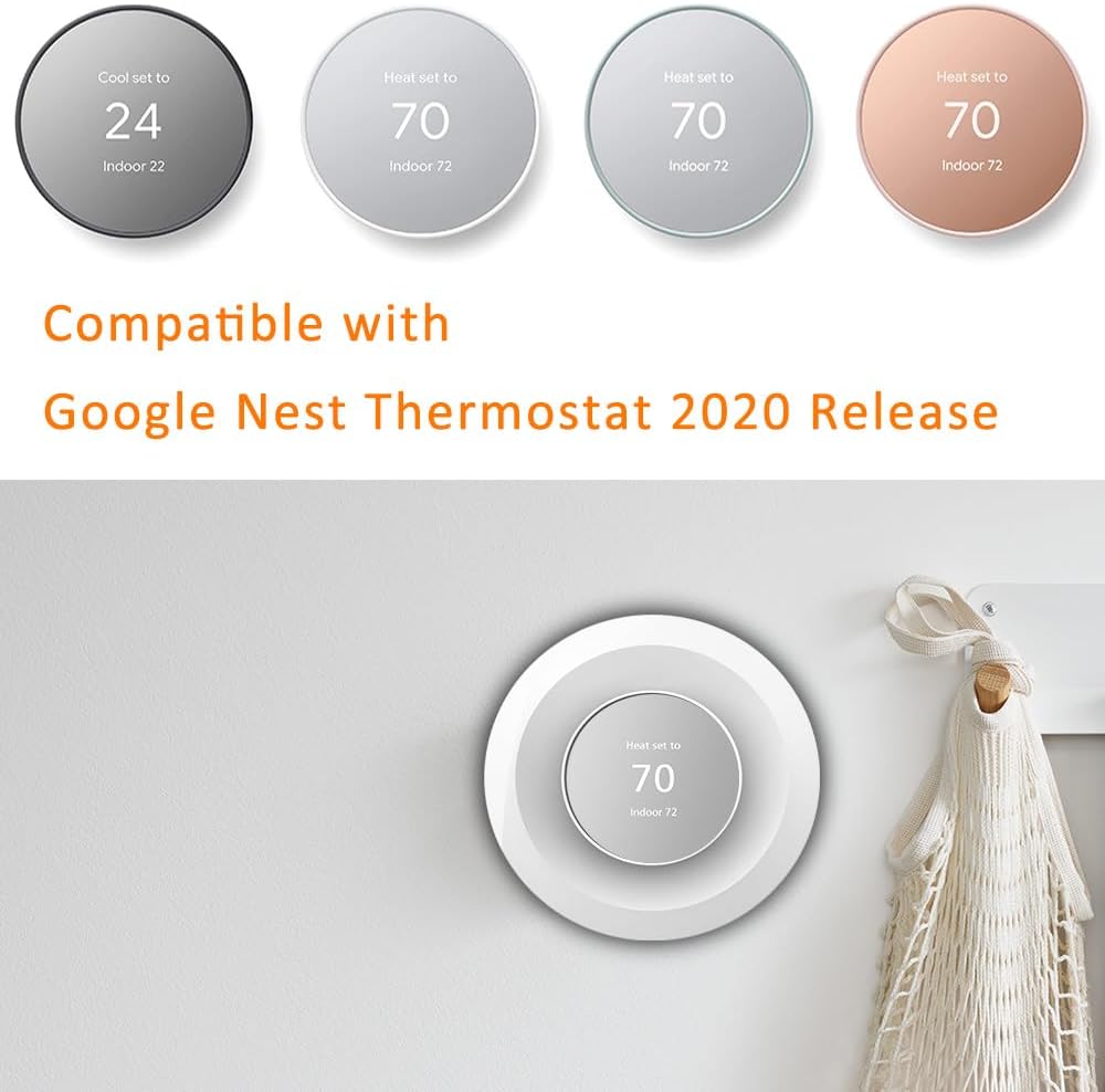 Wall Plate Made for The Nest Thermostat 2020 | Google Nest Thermostat Trim Kit Accessory | Easy Installation | Black