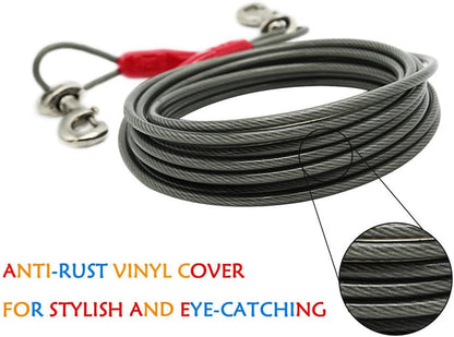 Petest 25ft Reflective Tie-Out Cable for Small Dogs Up to 35 Pounds