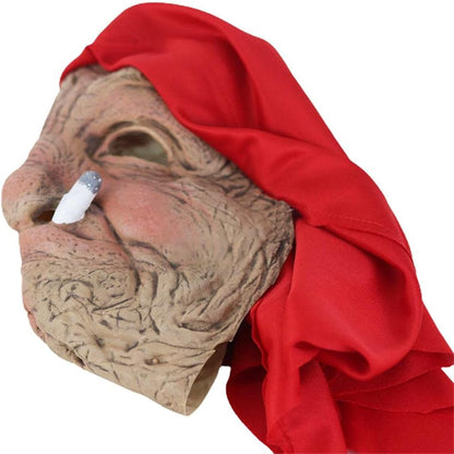 Old Woman Mask, Halloween Horror Headgear Old Lady Face Cover Latex Head Wear for Halloween Party Cosplay Props