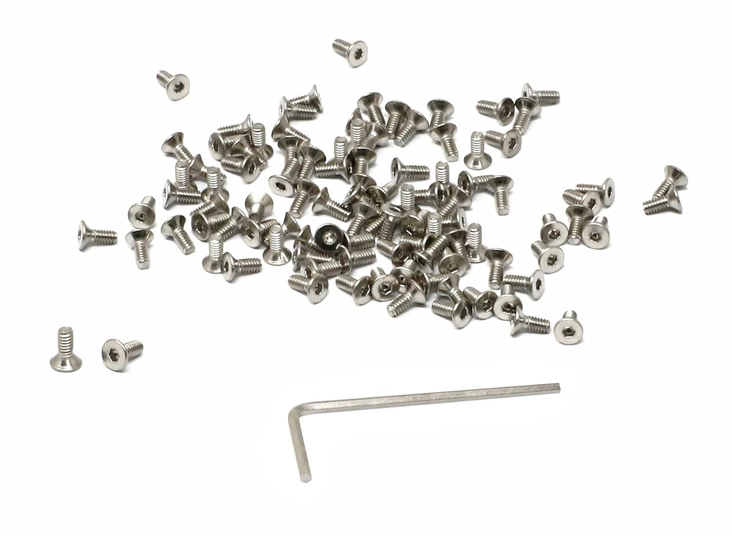 iexcell 5 Pcs M8 x 80mm Thread Pitch 1.25 mm Stainless Steel 304 Hex Socket Flat Head Cap Screws Bolts Kit