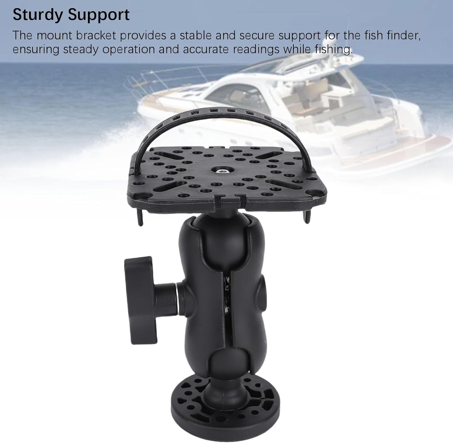 Keenso Fish Finder Mount, Universal 360 Degree Rotating Ball Bracket with ABS Material for Marine Boat Kayak Pontoon Canoe