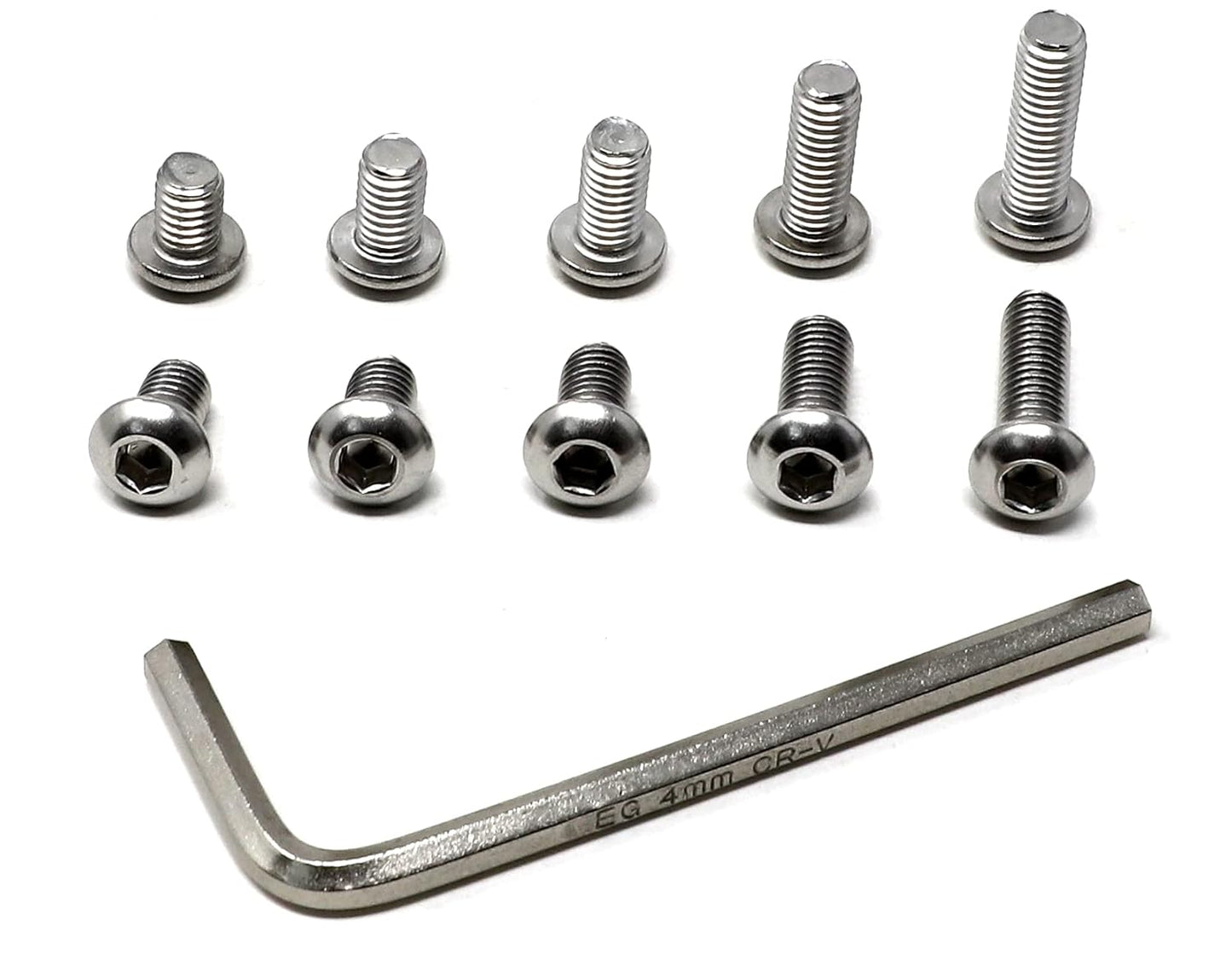 iexcell 50 Pcs M6 x 20mm Thread Pitch 1 mm Stainless Steel 304 Hex Socket Button Head Cap Screws Bolts Kit