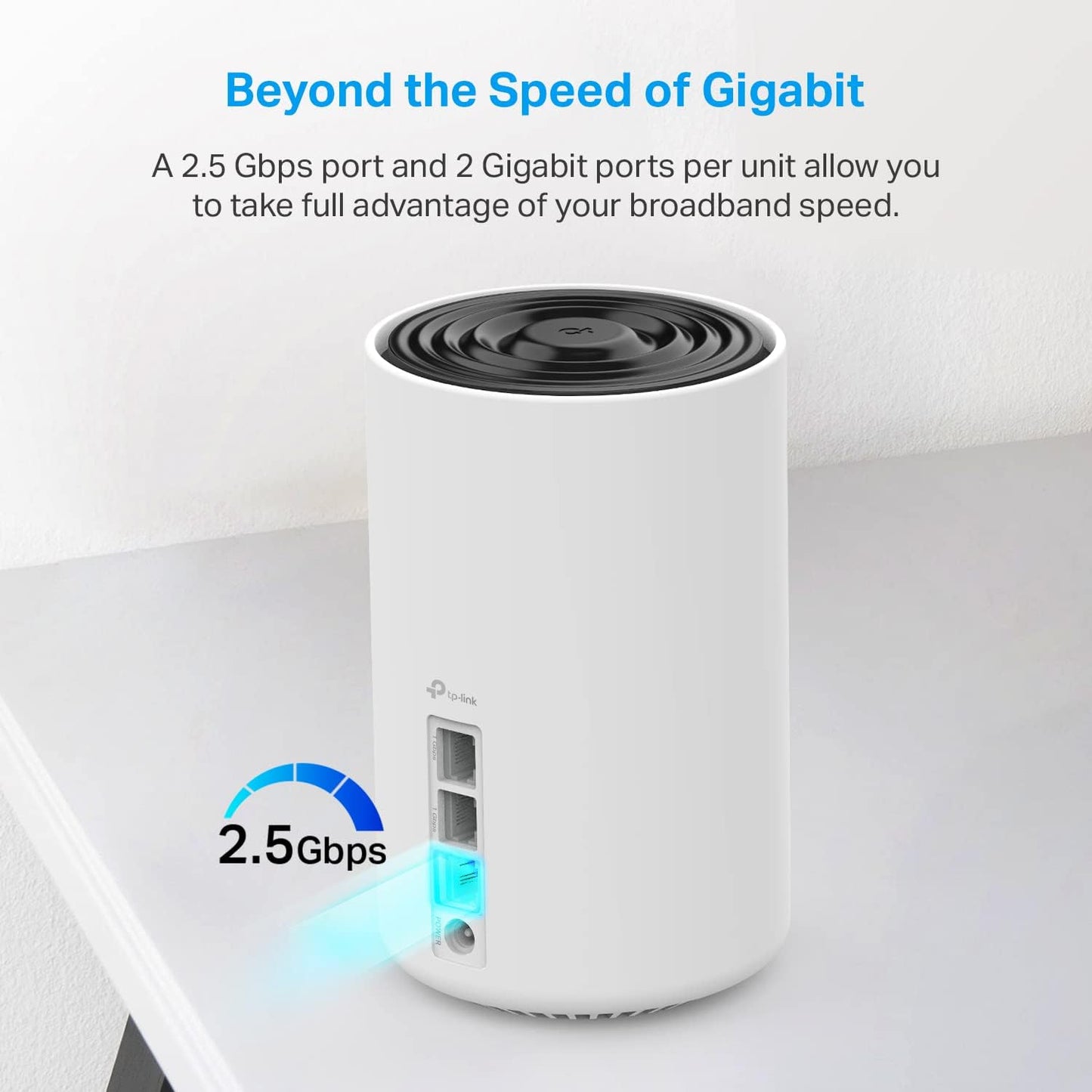TP-Link Deco BE11000 Tri-Band WiFi 7 Mesh (Deco BE65 Pro) - 11 Gbps, 6 GHz/5 GHz/2.4 GHz Bands, 5 Gbps Ports, MLO, 320 MHz Channels, HomeShield, Universal Compatibility - 2-Pack