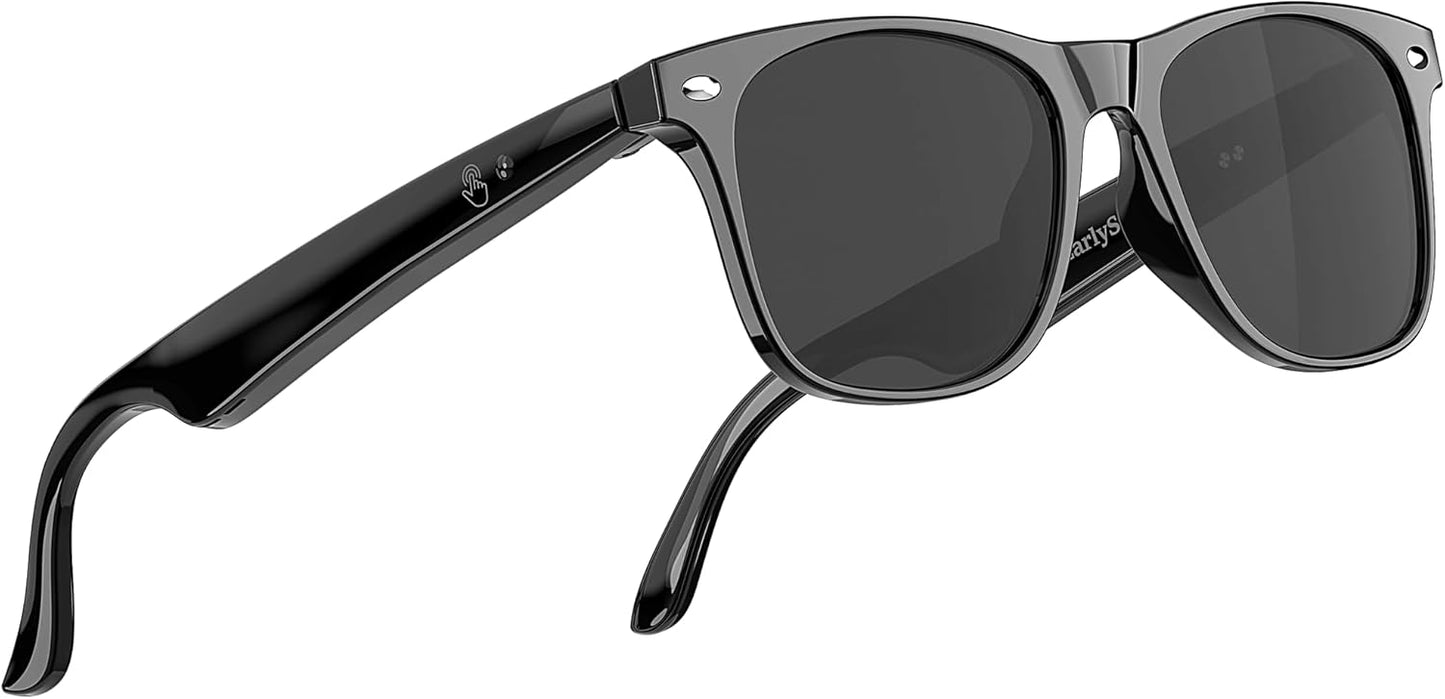 2025 AI Translation Smart Glasses for Men Women,7 Day Ultra-Long Standby,Anti-Blue Light/UV400,Bluetooth Glasses with 163 Translation,IP65 Waterproof,Multifunctional Sunglasses for Android iOS Black