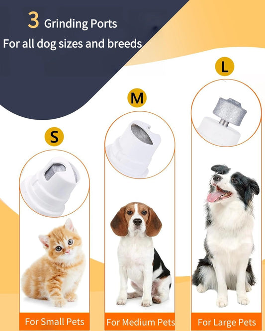 Electric Pet Nail Grinder with 2-Speed for Dogs and Cats Silent Groom Pro Dog Nail Grinder for Puppy Kitty with LED Light USB Charging Dog Claw Care Paw Cleaner (White) - PuriLite