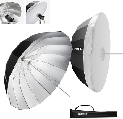 NEEWER 71"/180cm Parabolic Reflective Umbrella Photography with White Inner, Soft Lighting with Diffuser Cover, Bag, Quick Fold for Camera Photo Studio Video Light Shooting Monolight Flash, NS4U