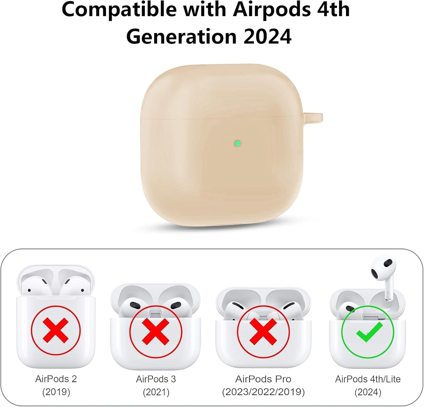 Aircawin for Airpods 4 Case Cover,Shockproof Case for Airpods 4th Generation Case Cover 2024,Premium Silicon Case with Keychain and Cleaing Pen for Airpods 4 Gen, Wireless Earphone Accessories-Blue