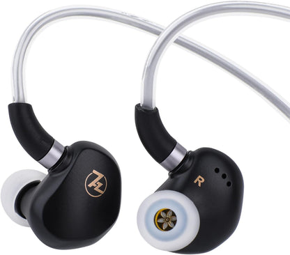 Linsoul 7HZ G1 in-Ear Monitor, 10mm DLC Diaphragm Dynamic Driver IEM Earphone, Wired Gaming Earbuds with Detachable OFC Silver-Plated Cable for Musician Audiophile (3.5mm No Mic, Black)