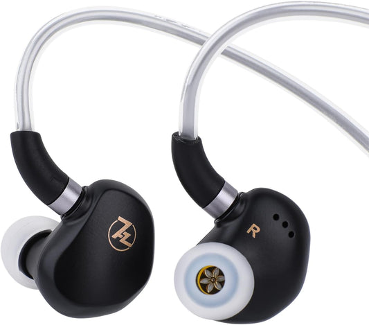 Linsoul 7HZ G1 in-Ear Monitor, 10mm DLC Diaphragm Dynamic Driver IEM Earphone, Wired Gaming Earbuds with Detachable OFC Silver-Plated Cable for Musician Audiophile (3.5mm No Mic, Black)