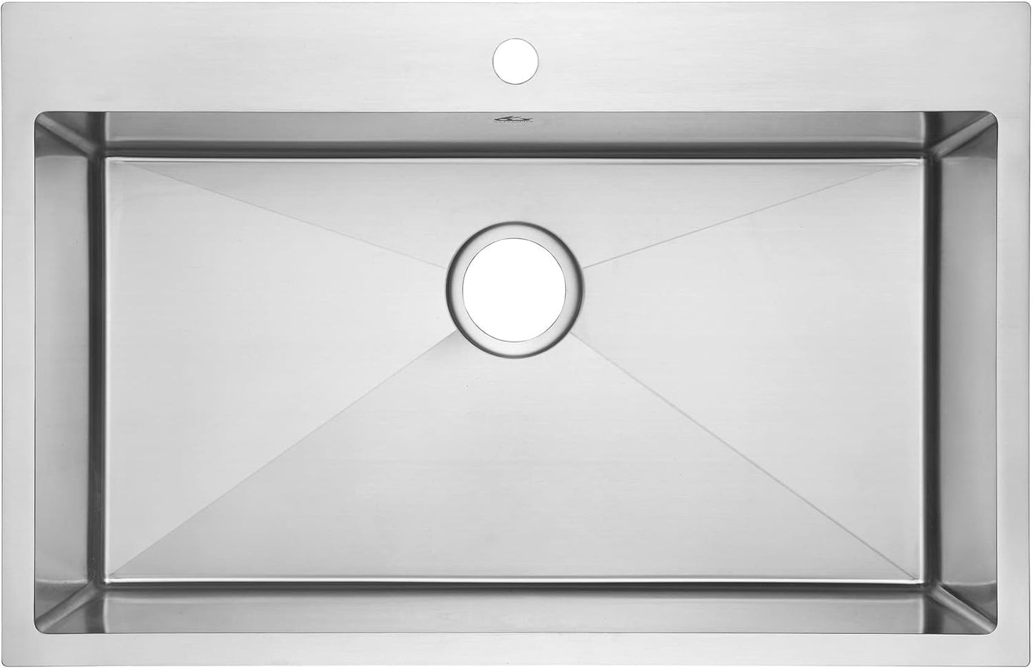 Yutong 16" x 20" Top-Mount/Drop in SS304 Stainless Steel Kitchen Black Sink Single Bowl Without Grid