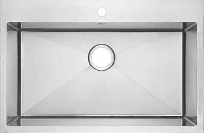 Yutong 16" x 20" Top-Mount/Drop in SS304 Stainless Steel Kitchen Black Sink Single Bowl Without Grid