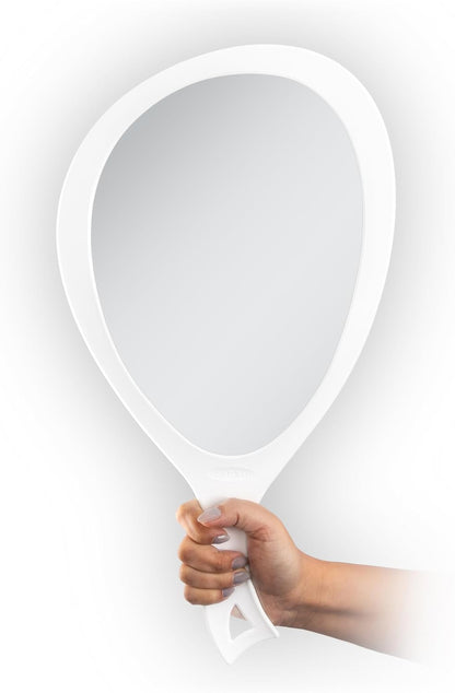 Zadro Salon Professional Extra Large Hand Mirror with Handle, 10" W x 19" L, Multi-Purpose Oval Handheld Mirror with New Distortion-Free Reflection (3, Black, Large (Pack of 3))