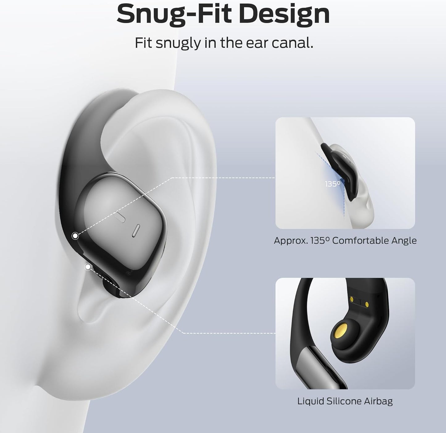 Monster Open Ear AC326 Headphones, Bluetooth 6.0 Wireless Earbuds with Dual-Mic Clear Calls, Air Conduction Headphones with Ear Hooks, Spatial Audio, Snug Fit, 35H Playtime, IPX5 for Sports, Black