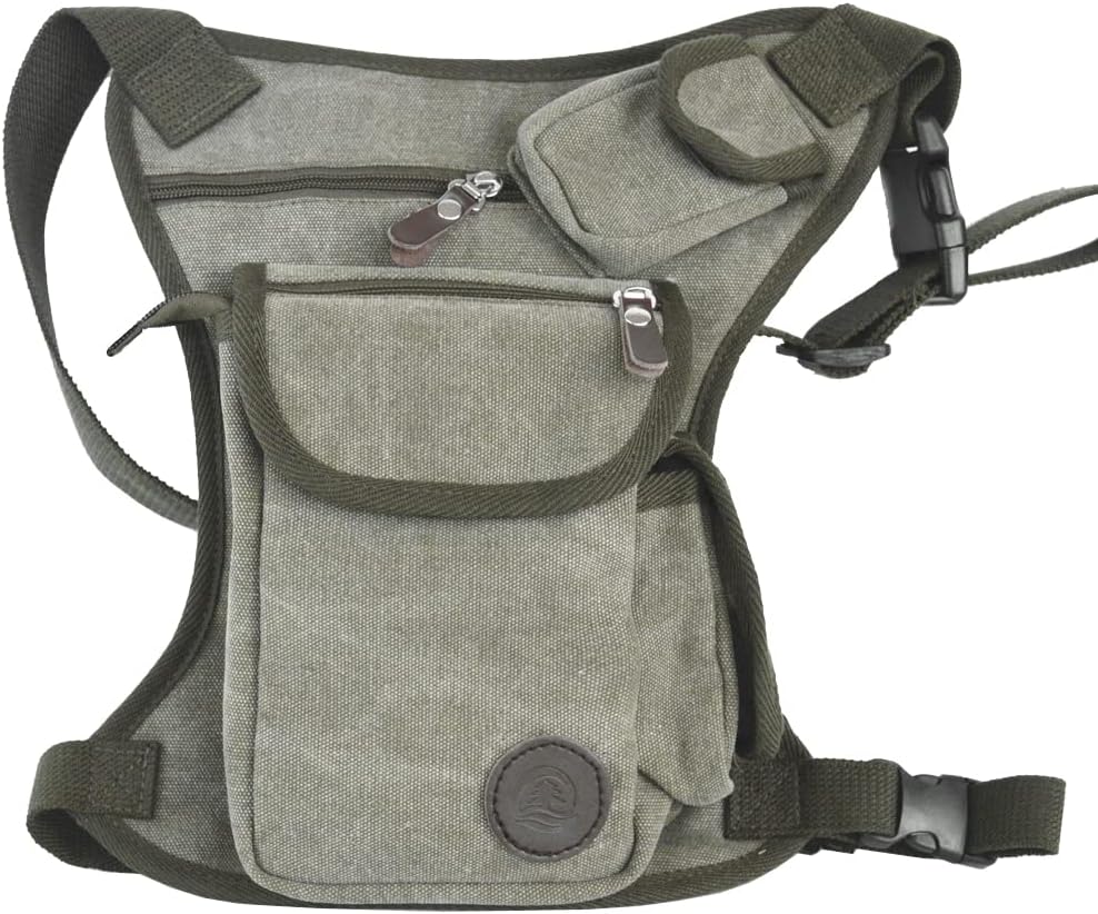 Motorcycle Drop Leg Bag Nylon Waist Pack for Men Women Travel Hiking Tactical Cycling Bike Ride Riding Crossbody Shoulder Fanny Pouch