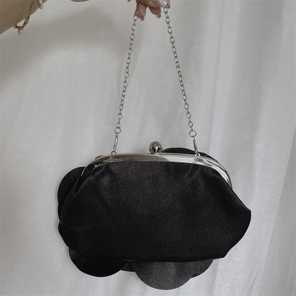 JAMBHALA Mini Women Rose Clutch Bags Evening Handbag with Detachable Chain for Wedding Party