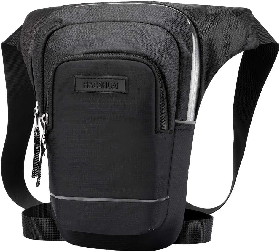 Motorcycle Drop Leg Bag Nylon Waist Pack for Men Women Travel Hiking Tactical Cycling Bike Ride Riding Crossbody Shoulder Fanny Pouch