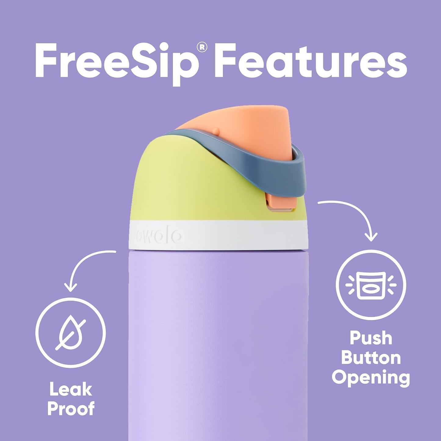 Owala Kids FreeSip Insulated Stainless Steel Water Bottle with Straw, BPA-Free Sports Water Bottle, Great for Travel, 16 oz, Celestial Sphere