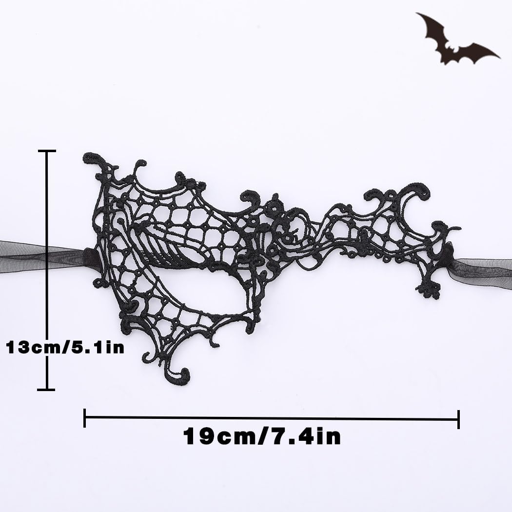 Bounzhi Masquerade Mask Venetian Lace Mask Fashion Party Eyemask Halloween Mask Ball Costume Accessory for Women