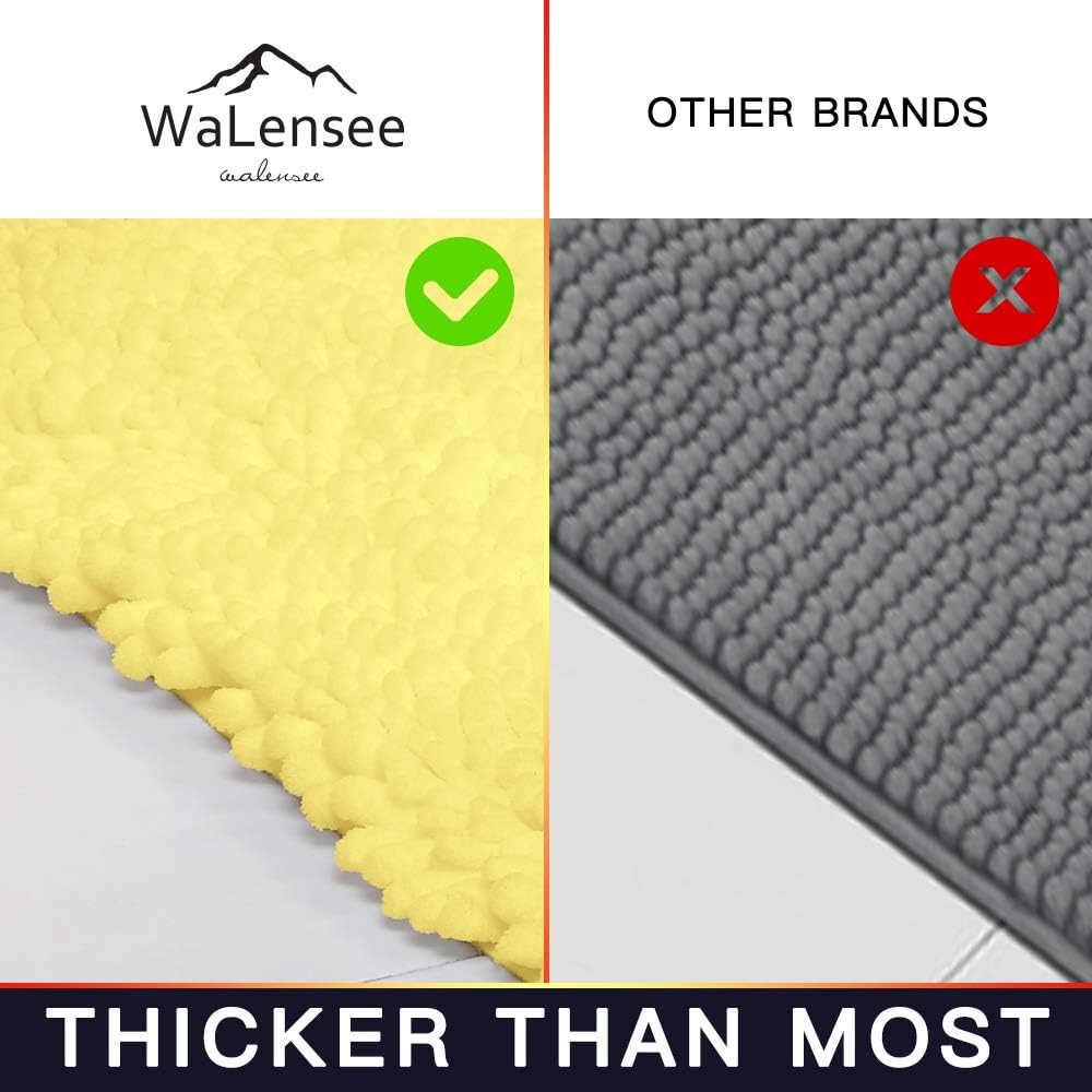 Walensee Bathroom Rug Non Slip Bath Mat (24x17 Inch Blush) Water Absorbent Super Soft Shaggy Chenille Machine Washable Dry Extra Thick Perfect Absorbant Best Small Plush Carpet for Shower Floor