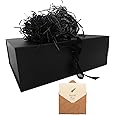 Black Gift Box, 9.5x6x3 Inch Gift boxes for Presents with Lids Magnetic Closure Rectangle Collapsible for Groomsman Proposal Box, Wedding, Christmas, Halloween, Birthday Gifts Packging