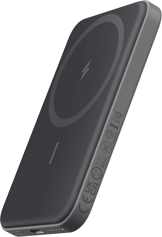 Anker 621 Magnetic Portable Charger (MagGo), 5,000mAh Wireless Power Bank with USB-C Cable, Magsafe-Compatible Battery Pack for iPhone 17/16/15/14/13/12 Series