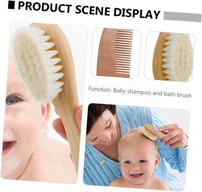 Healeved 3sets Bath Brush and Hair Care Comb for Boys and Girls Shower Body Washing Supplies Boy Girl