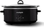 7-Quart Manual Slow Cooker | Black Oval Cooker with 3 Heat Settings