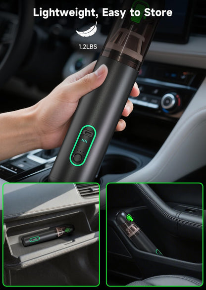 Mini Car Vacuum Cleaner Cordless Powerful, 20000PA Handheld Vacuum Cordless Suction USB Rechargeable，4 in 1 Portable Dust Buster Handheld for Car, Boat, Desk, Home, Keyboard, Office, Pet Hair