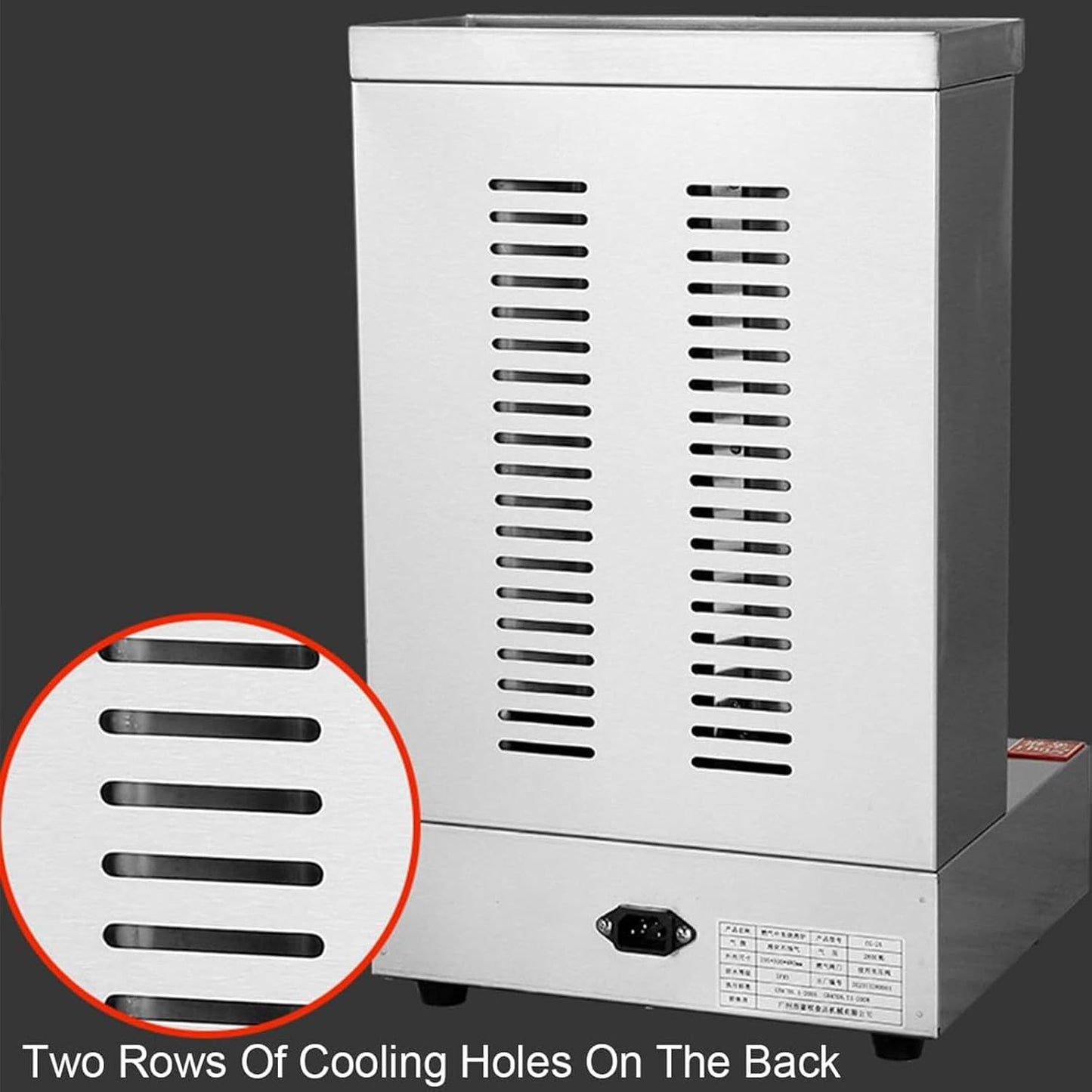 Electric Kebab Grill Vertical Broiler - Shawarma & Doner Kebab Machine with Temperature Control 50-350℃ for Commercial & Home Kitchen Use