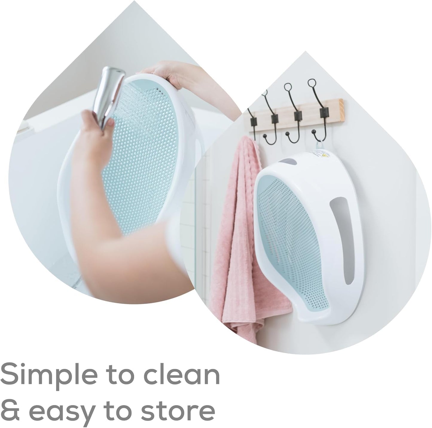 Angelcare Baby Bath Support, Aqua, Birth to 6 Months, Made in Canada