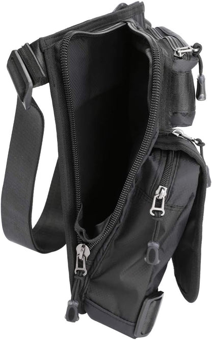 Motorcycle Drop Leg Bag Nylon Waist Pack for Men Women Travel Hiking Tactical Cycling Bike Ride Riding Crossbody Shoulder Fanny Pouch