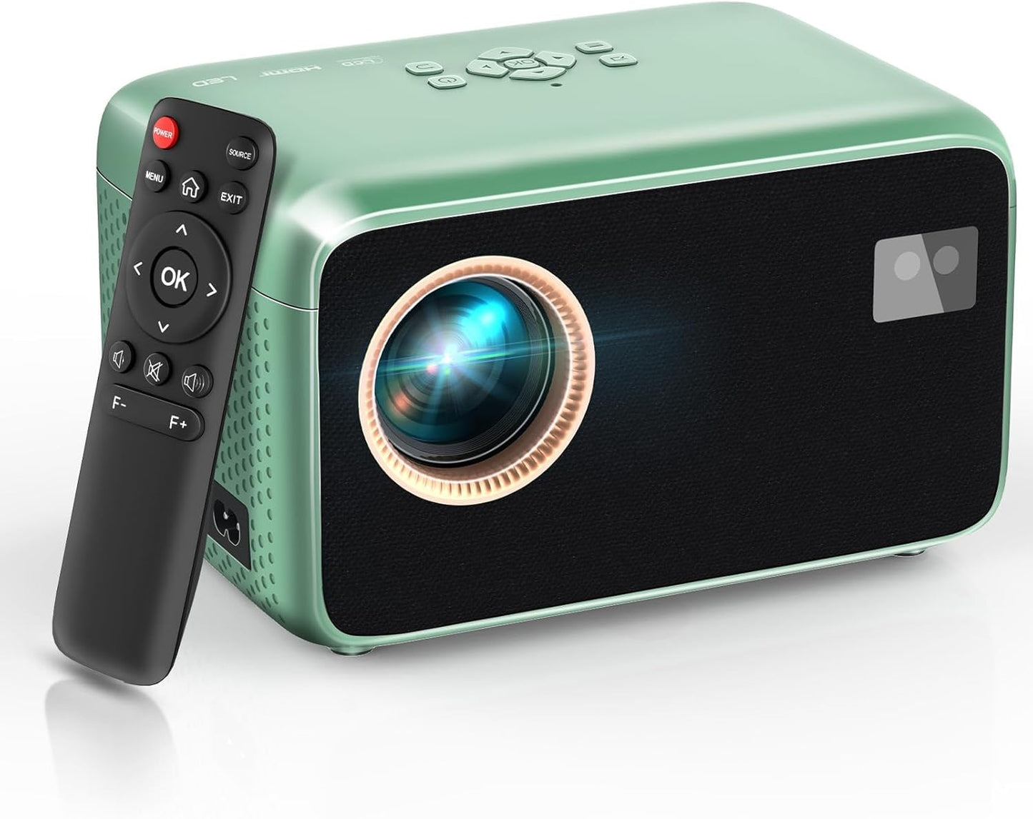 【Electric Focus with Remote】 Projector 4K with WiFi 6 and Two-Way Bluetooth, Mini Portable Projecteur, Native 1080P Outdoor Movie Projector for Phone/TV Stick/Video Games/HDMI/USB/PS5