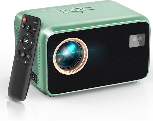 【Electric Focus with Remote】 Projector 4K with WiFi 6 and Two-Way Bluetooth, Mini Portable Projecteur, Native 1080P Outdoor Movie Projector for Phone/TV Stick/Video Games/HDMI/USB/PS5 - PuriLite