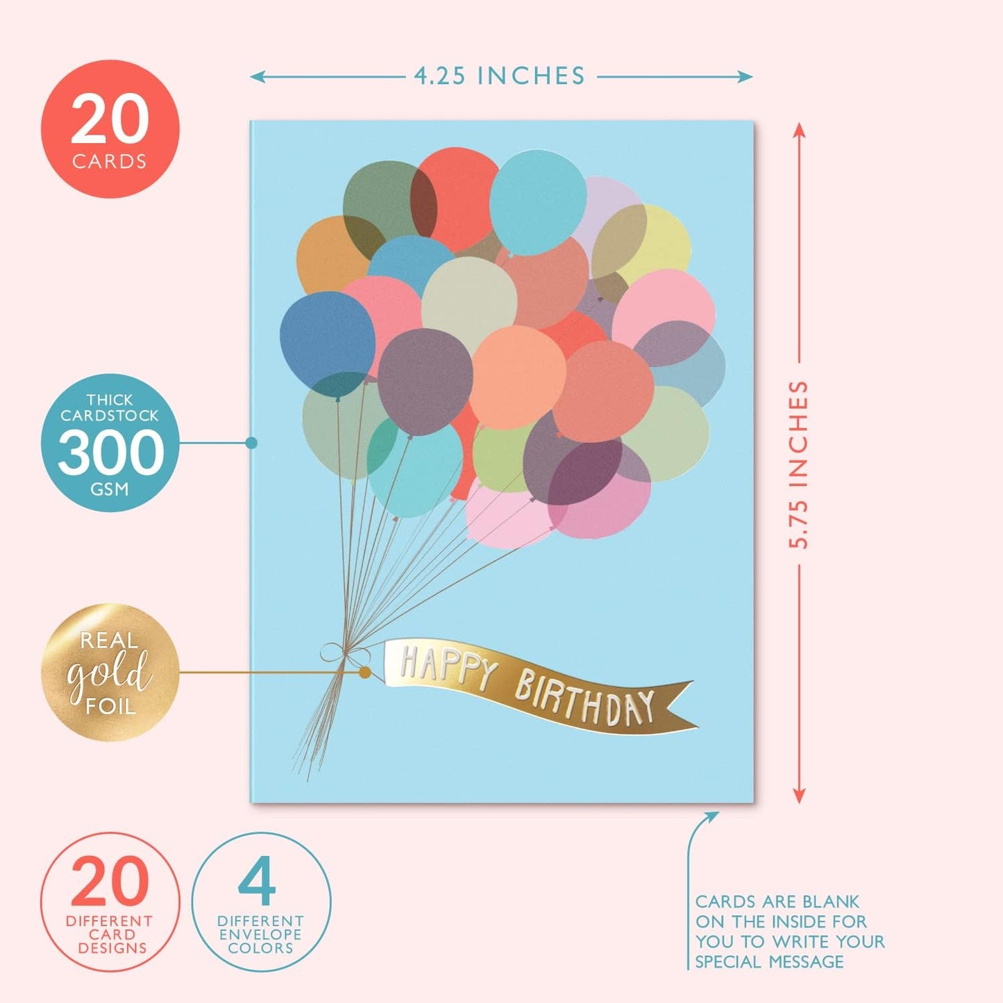 Sweetzer & Orange Happy Birthday Cards with Envelopes and Assortment Box – Variety Set of 50 Assorted Birthday Notes. Perfect Bulk Pack for Celebrations, Office, Friends, Family, and Special Occasions