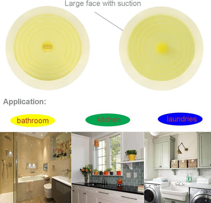 V-TOP Tub Stopper 2 Pack, 6 inches Large Silicone Drain Plug Hair Stopper Flat Suction Cover for Kitchen Bathroom Accessories and Laundry