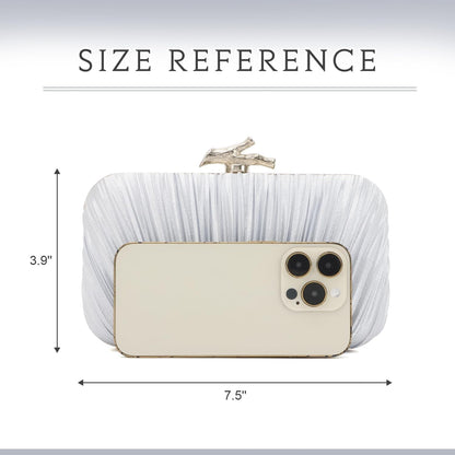 Clutch Purses for Women Evening Bag Pleated Clutch Bag with Chain Party Purses Handbag for Cocktail/Prom/Party/Wedding/Formal