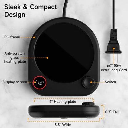 Coffee Mug Warmer, Cup Warmer for Desk with Auto Shut Off, Electric Smart Beverage Warmer with Two Temperature Settings, Candle Wax Warmer Heating Plate…