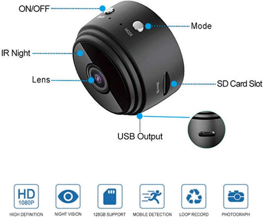 Spy Camera 1080P WiFi Hidden Camera Wireless Indoor Secret Camera Mini Nanny Spy Cam Home Security Surveillance Camera Micro Small Monitor Video Camera with Motion Detection App Control - PuriLite
