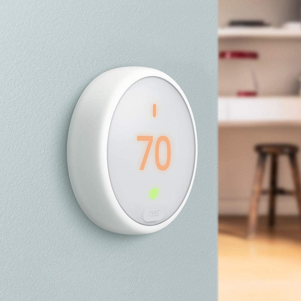 Google Nest Thermostat E - Programmable Smart Thermostat for Home T4000ES - 3rd Generation Nest Thermostat (Frosted White)- Compatible with Alexa Bundle with Nest Temperature Sensor