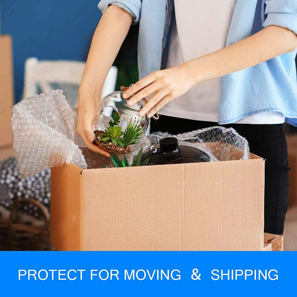 Bubble Cushioning Wrap Rolls 2-Pack,Easy to Tear Small Bubble Thicker & Durable for Packing Delivering & Moving Perforated every 12in 12 Inchx72 Feet Total (white),MR011902