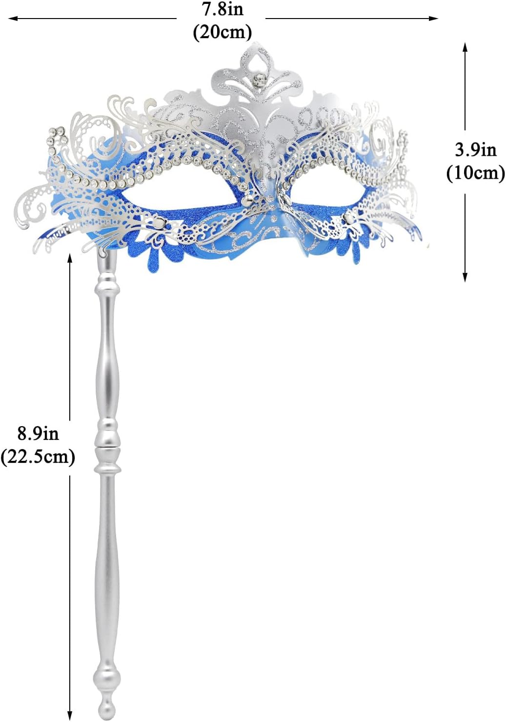 Coddsmz Masquerade Mask with Stick Venetian Mask Mardi Gras Decorations for Womens Halloween Costume Mask