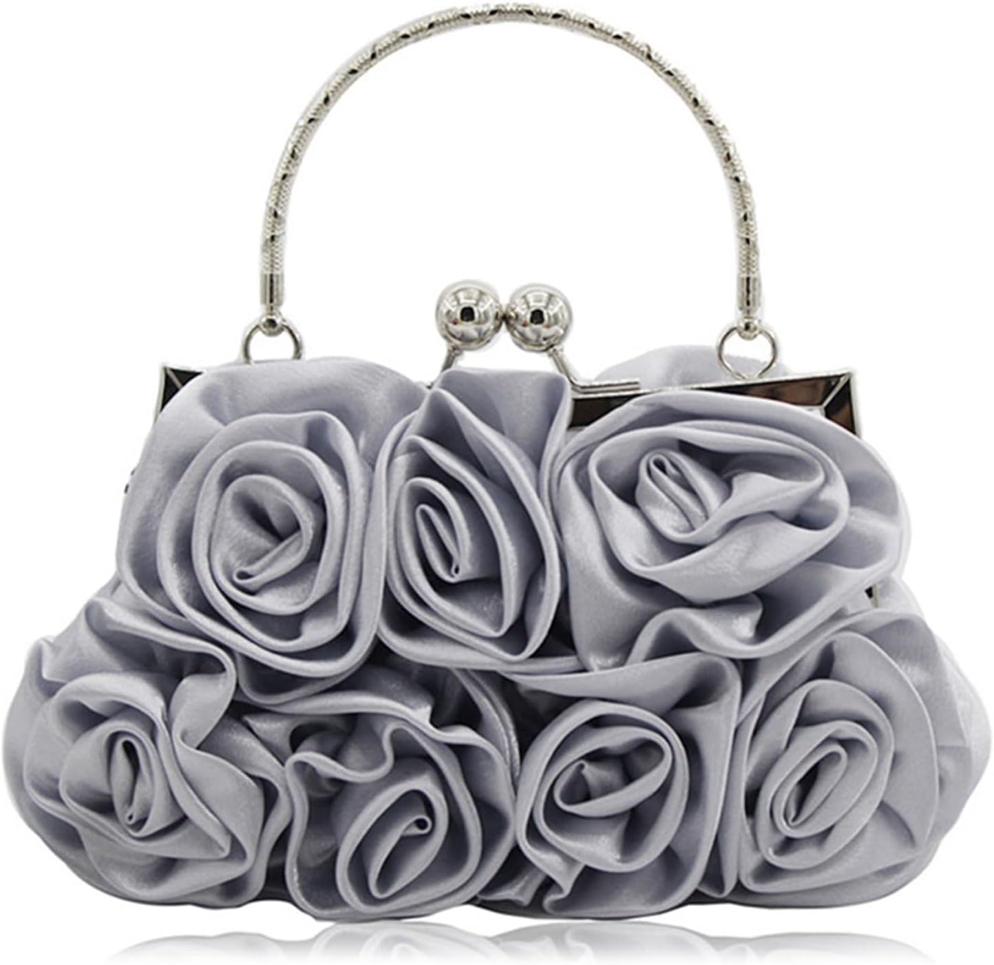 JAMBHALA Women Evening Clutch Bag Floral Satin Purses with Detachable Strap for Wedding, Party, Prom