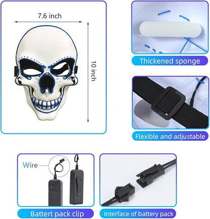 Halloween Mask LED Light up Costumes Scary Mask for Party Supplies Favor