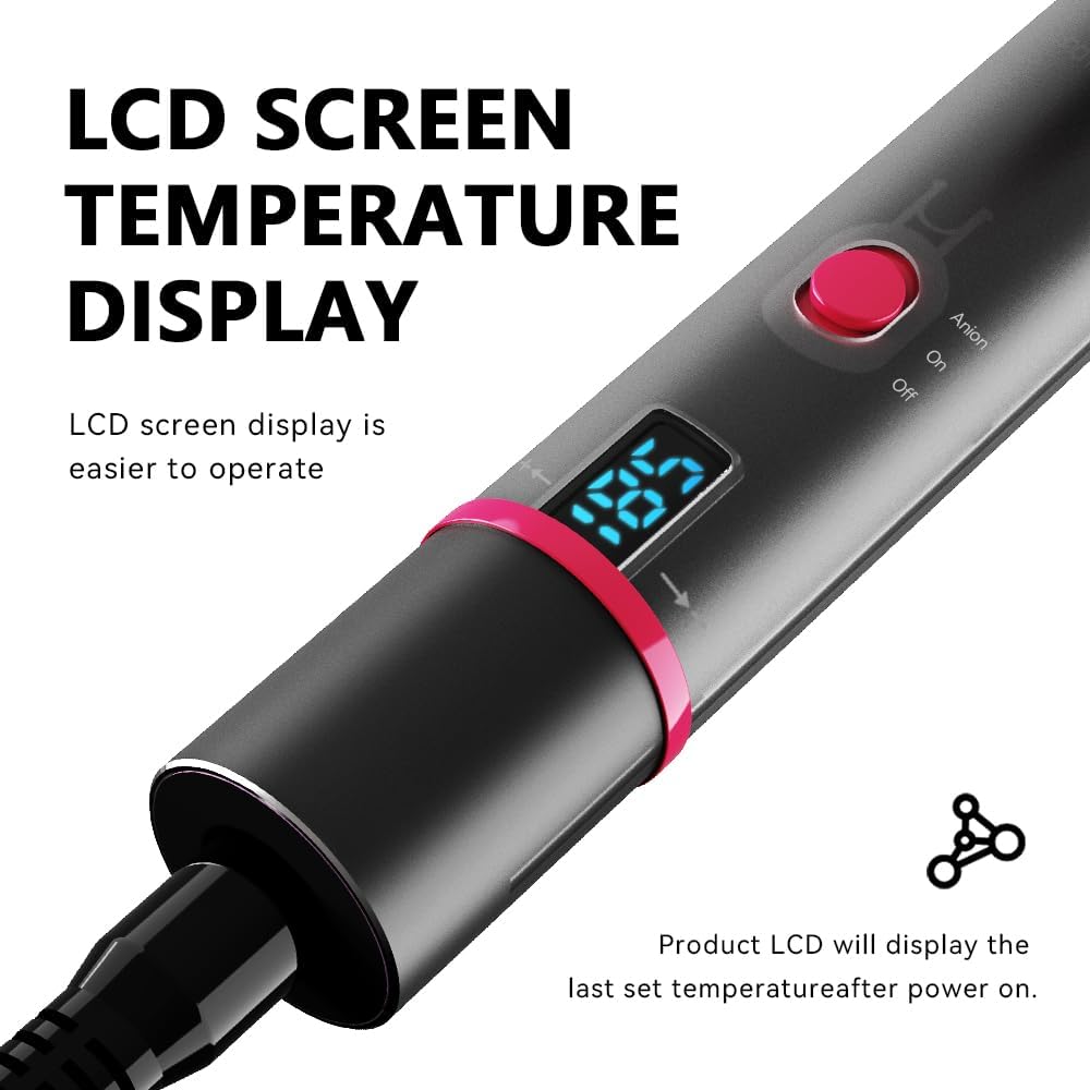 Curling Iron, Lescolton 2 in 1-Curling Wand Travel Hair Straightener, 1 Inch Dual Voltage Curl Wand Barrel, Fast Heating Flat Iron for Girls & Women