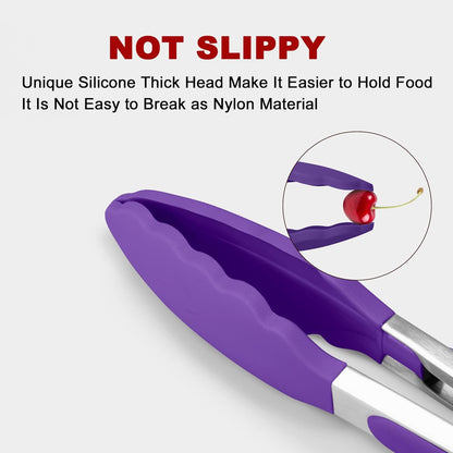 Purilite Select Silicone &amp; Stainless Steel Kitchen Tongs