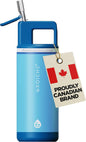 GROSCHE Alpine Flip 'N Sip 16oz Insulated Water Bottle - Stainless Steel, Leakproof Flask with Straw - Perfect for Gym, Travel, Sports & Outdoor Use, Canadian Brand! - 16 fl. oz, Scuba Blue - PuriLite